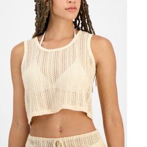 Miken Juniors' Crochet Cover-up Tank Beige Size S 01014
